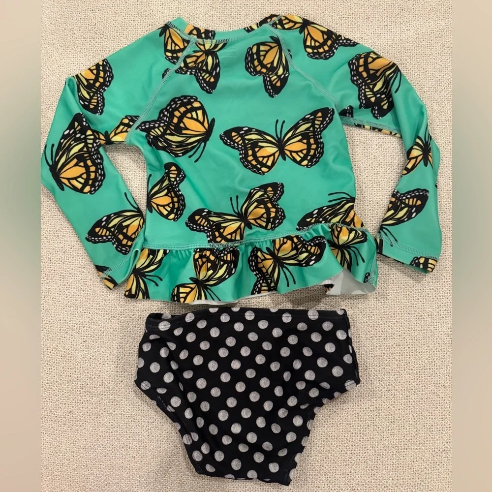 Tea Collection Butterfly Rash Guard  Swimsuit Set Toddler Girl 18-24 months